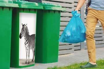 MuchoWow Wandsticker Zebra - Mädchen - Tiere - Kinder - Jungen (1 St), Mülleimer-aufkleber, Mülltonne, Sticker, Container, Abfalbehälter