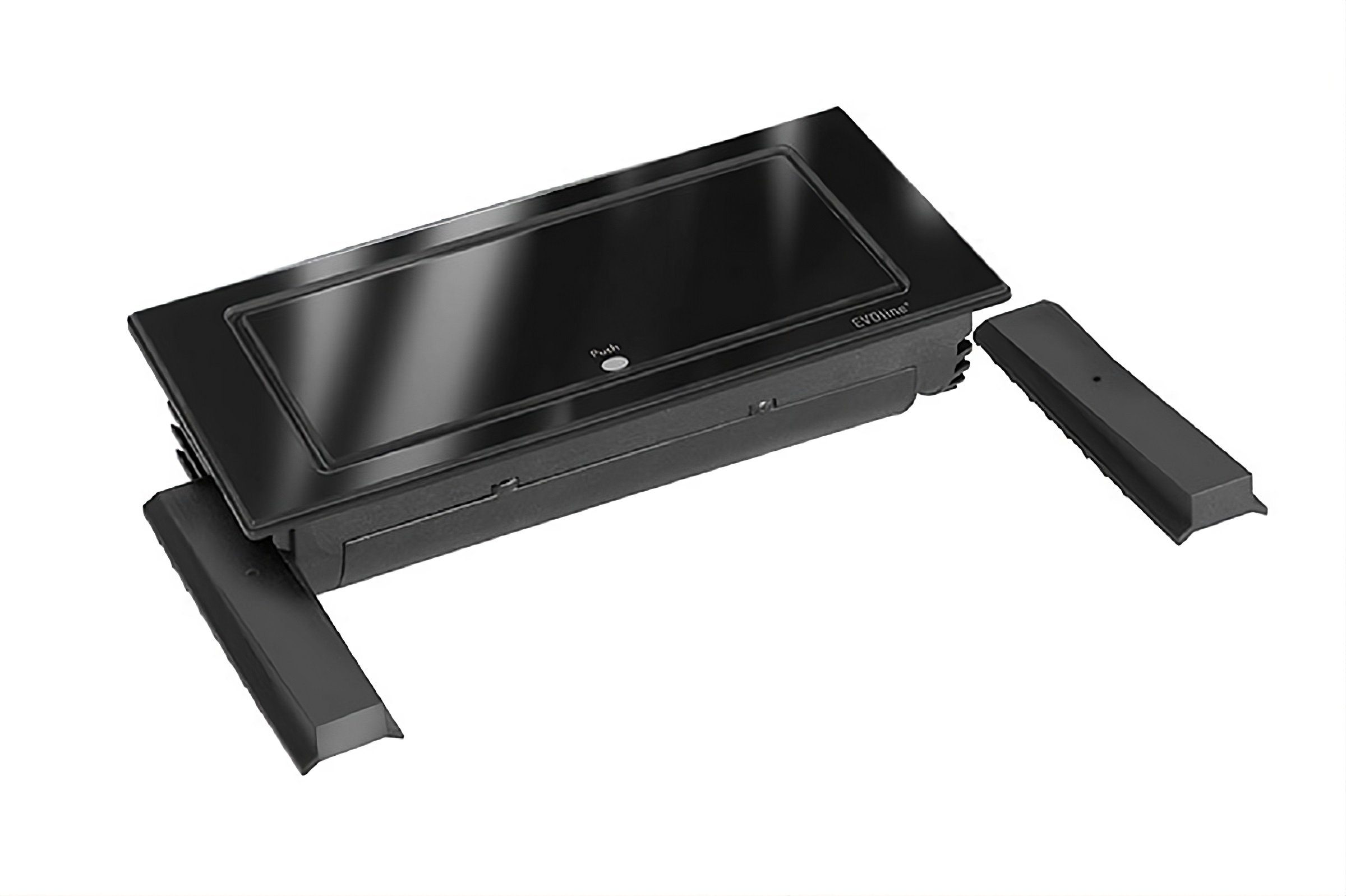 Evoline schwarz Einbau-Tischsteckdosenleiste und 2 matt Einbau-Steckerleiste Steckdosen versenkbare A - USB