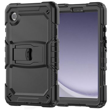 Wigento Tablet-Hülle Für Samsung Galaxy Tab A9 Plus Silikon Tablet Tasche Gurt + Halterung