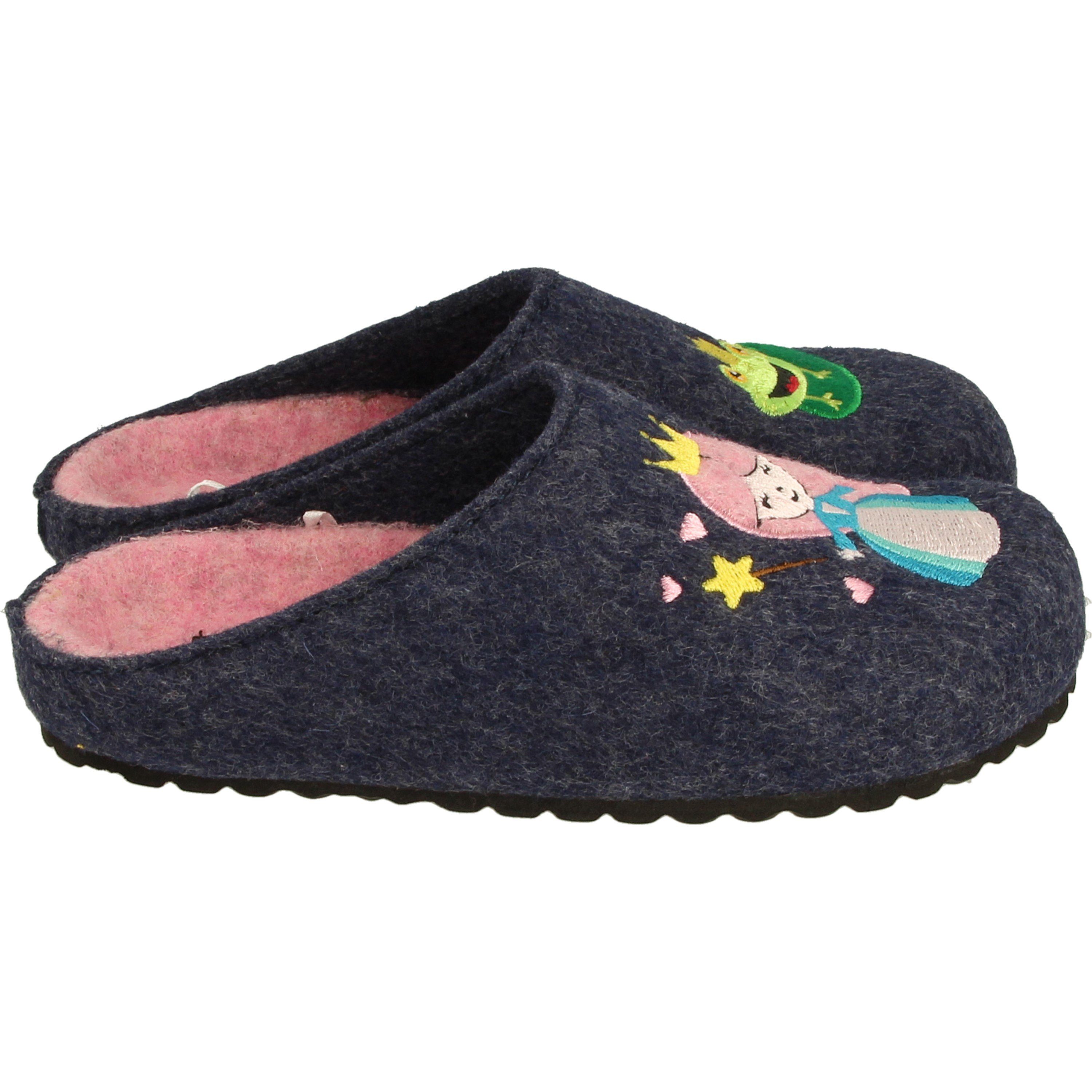 SUPERSOFT Mädchen Schuhe 542-274 Pantoffeln Prinzessin Clogs Motiv Hausschuhe Navy Clog