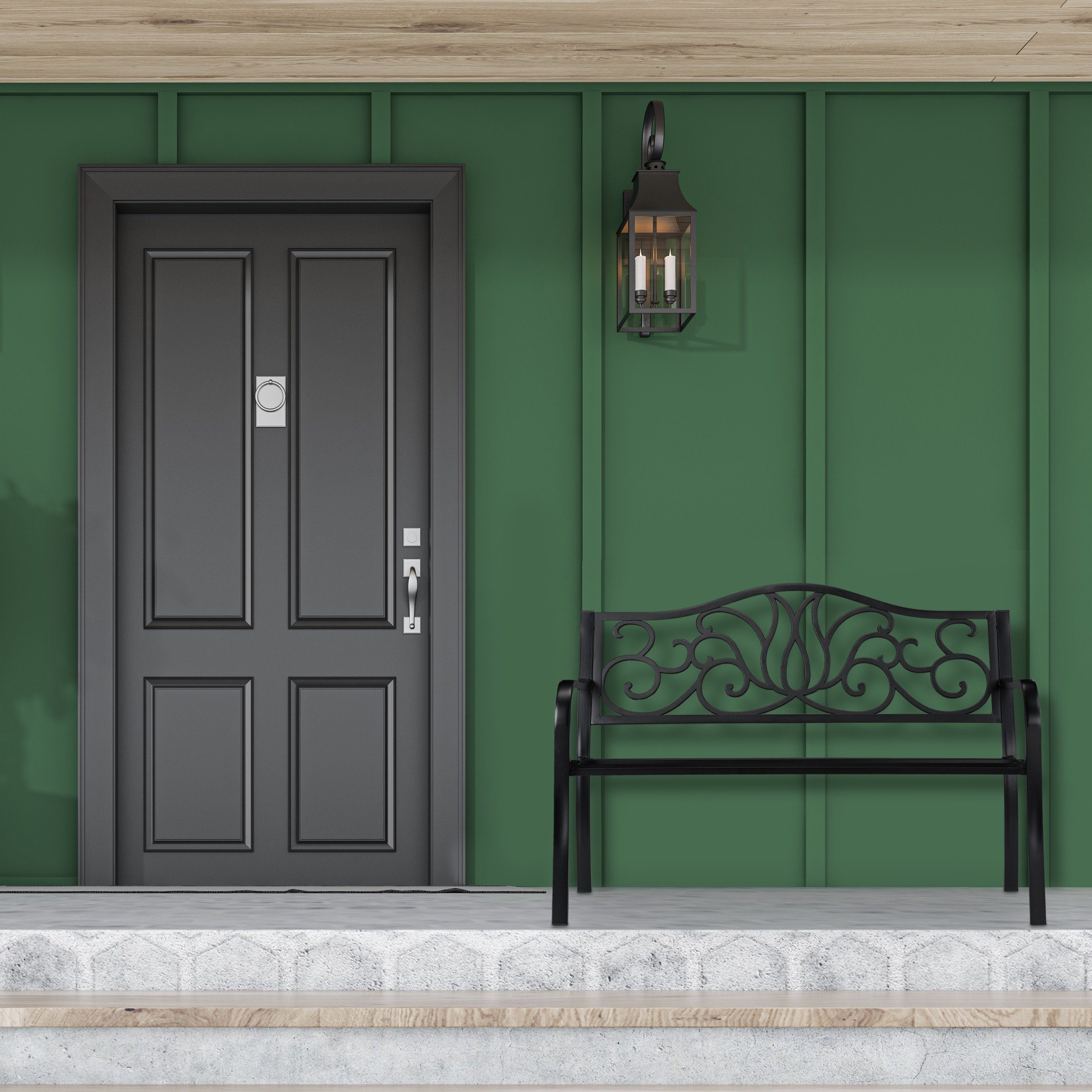relaxdays Gartenbank Antik, schwarz günstig online kaufen