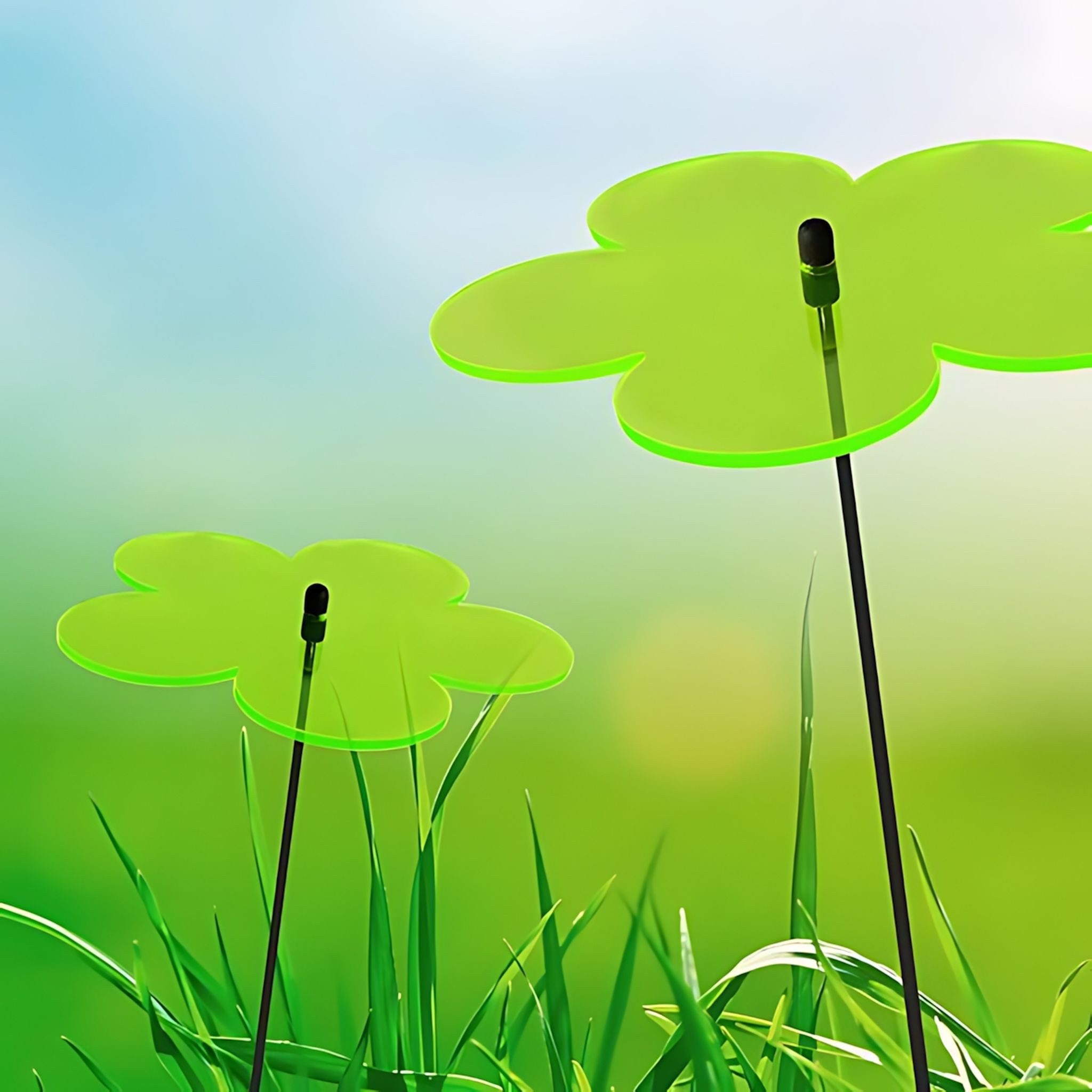 Elliot Wanddekoobjekt Elliot Lichtzauber Blume 4 cm grün mit 20 cm Stab