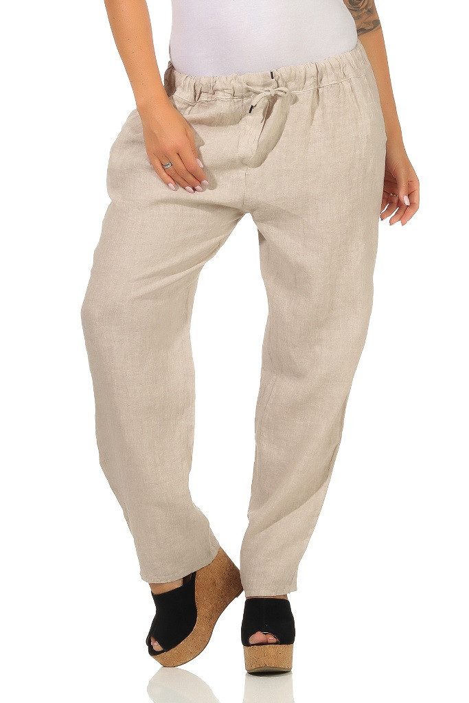 Mississhop Leinenhose Leinenhose 100 % Freizeithose günstig online kaufen