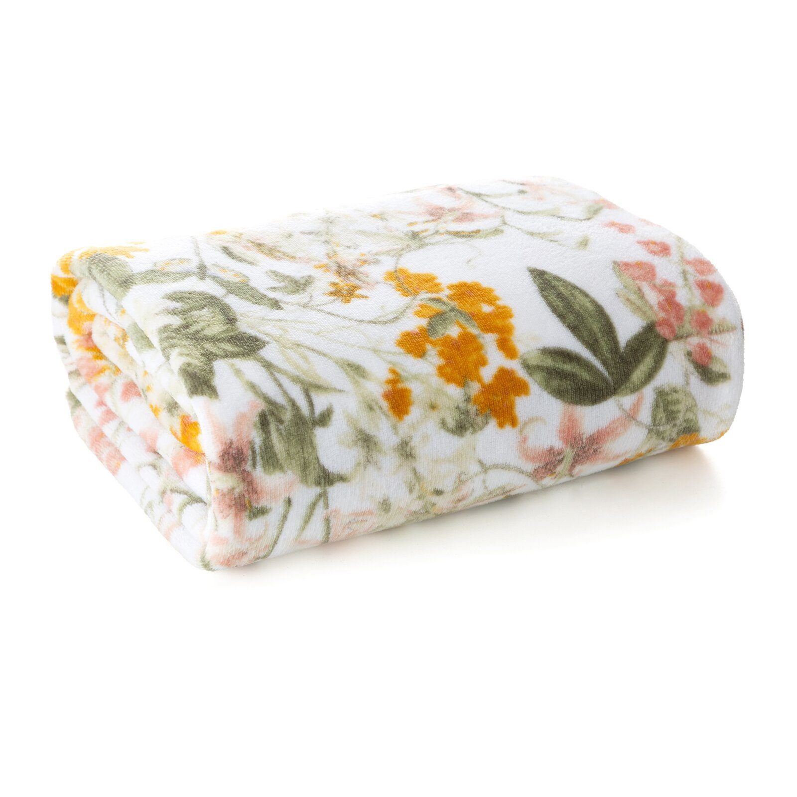 Wohndecke Spring, Eurofirany, Kuscheldecke Flanodecke mit Frühlings-Blumenmotiv 150 × 200 cm