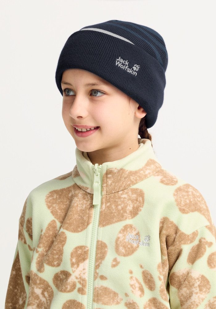 Jack Wolfskin Beanie STRIPY KNIT BEANIE K Kindermütze, warm, gestreift – Bild 5 von 5