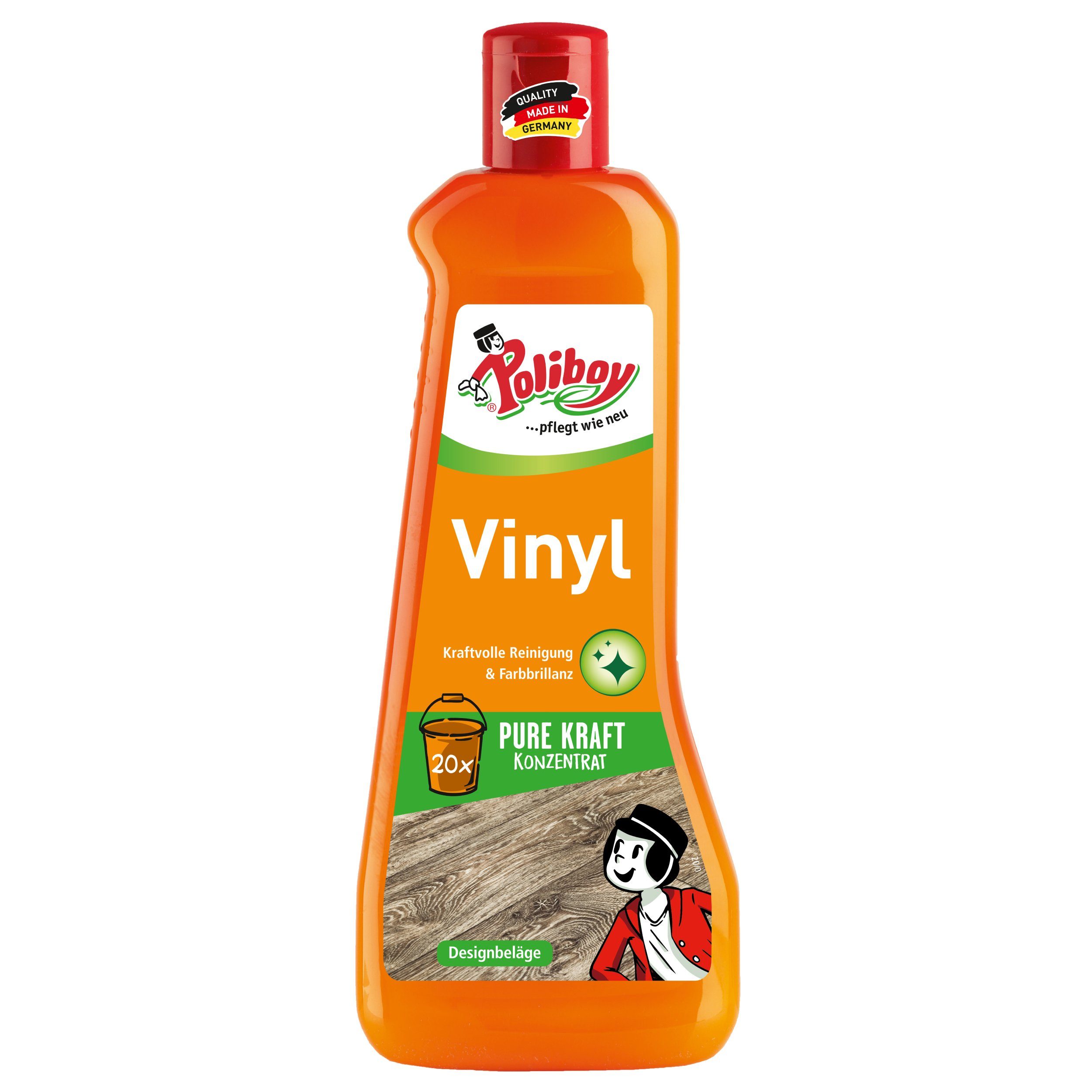 Echter Produktverkauf! poliboy Pflege Konzentrat - Reinigung in Made (kraftvolle Germany) Kunststoffböden - Designbodenreiniger - und von 500ml Vinyl