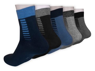 Die Sockenbude Kurzsocken JEANS - Herren Kurzsocken (Bund, 5-Paar, grau blau) mit Komfortbund ohne Gummi