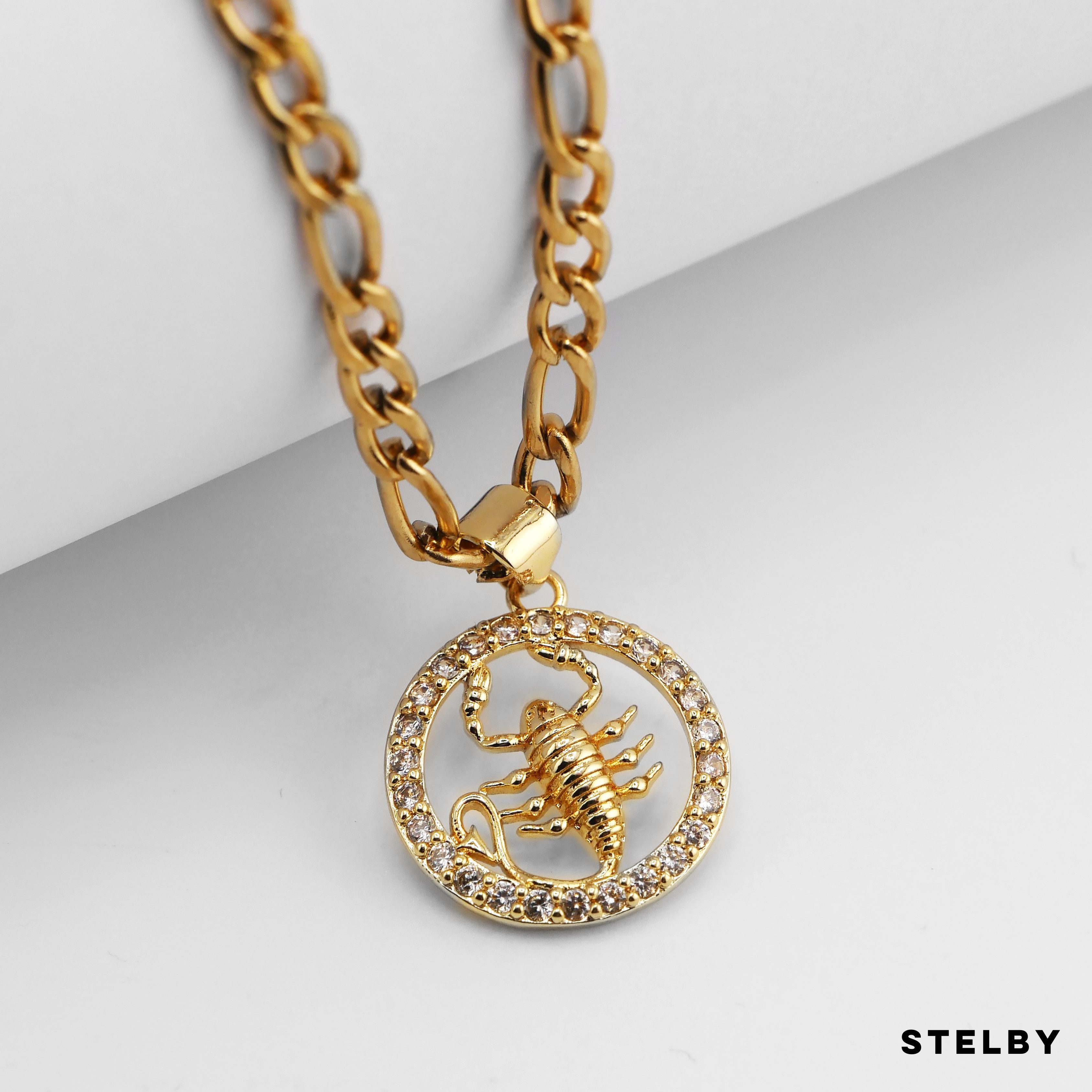 Stelby Kette mit Anhänger Sternzeichen Skorpion Halskette vergoldet - Schmu günstig online kaufen