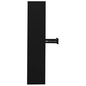 möbelando Vitrine Hauenstein (B/H/T: 90x180x40 cm) aus Stahl und Hartglas in Schwarz mit 2 Schubladen und 4 Türen