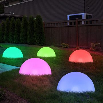 Globo LED Solarleuchte, LED-Leuchtmittel fest verbaut, Farbwechsel, Solarleuchte Gartendeko Außenlampe RGB Farbwechsel LED Halbkugel 10x