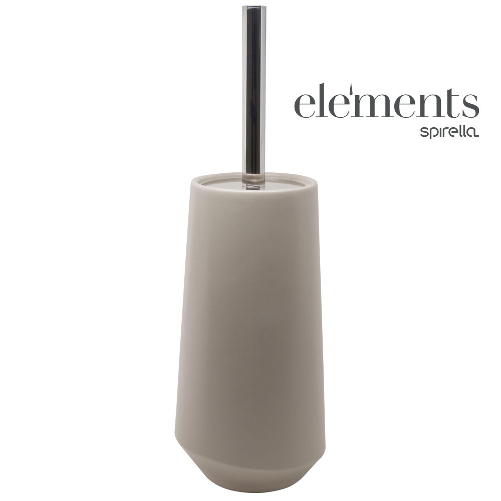 spirella WC-Garnitur Elements ESSOS, Hochwertige Premium WC-Garnitur - spirella® Elements, Keramik Made in Portugal, Edelstahl, individuelle Ästhetik, sand beige