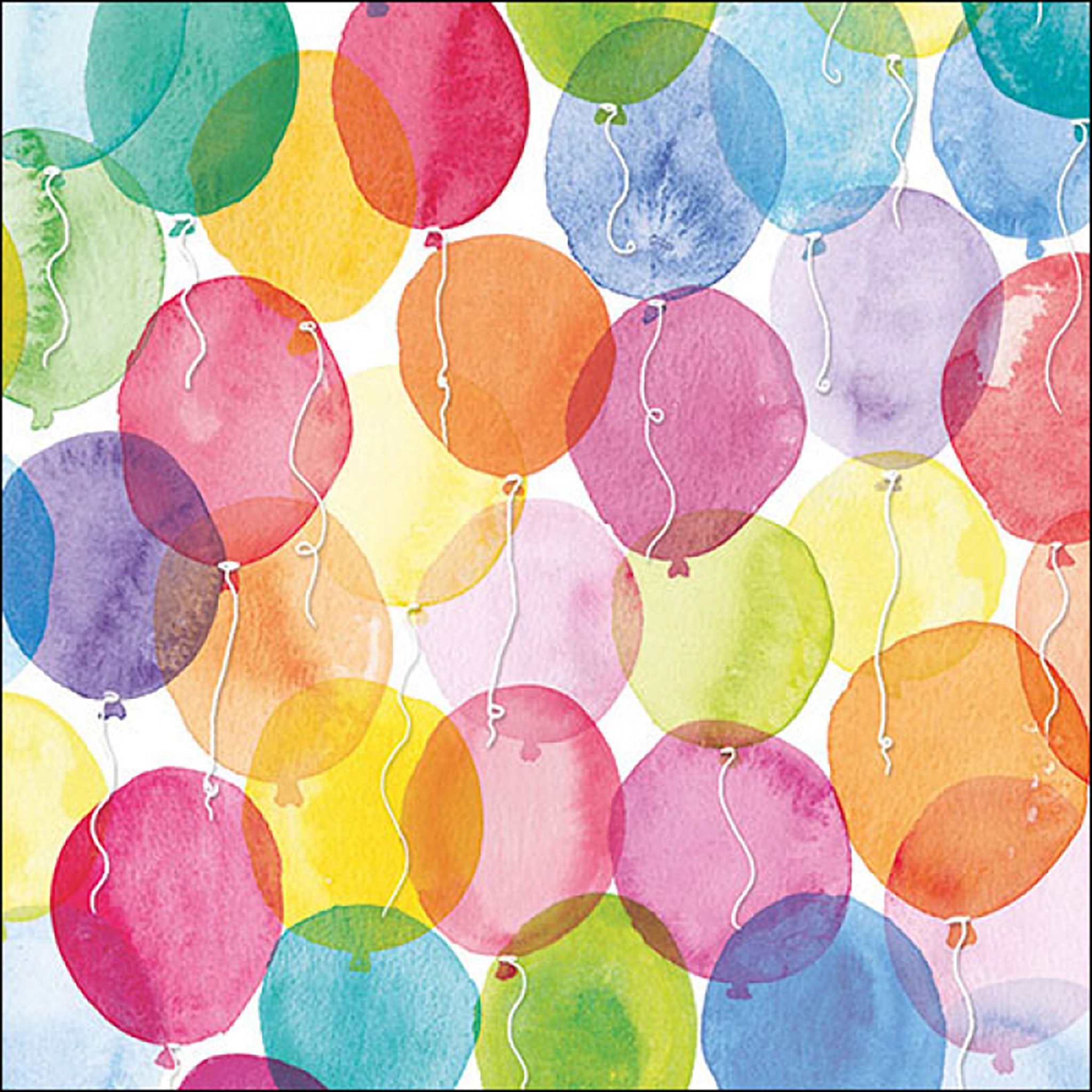 Ambiente Luxury Paper Products Papierserviette, Servietten Papier 33x33cm 3-lagig mit buntem Luftballon Motiv 20 Stk.