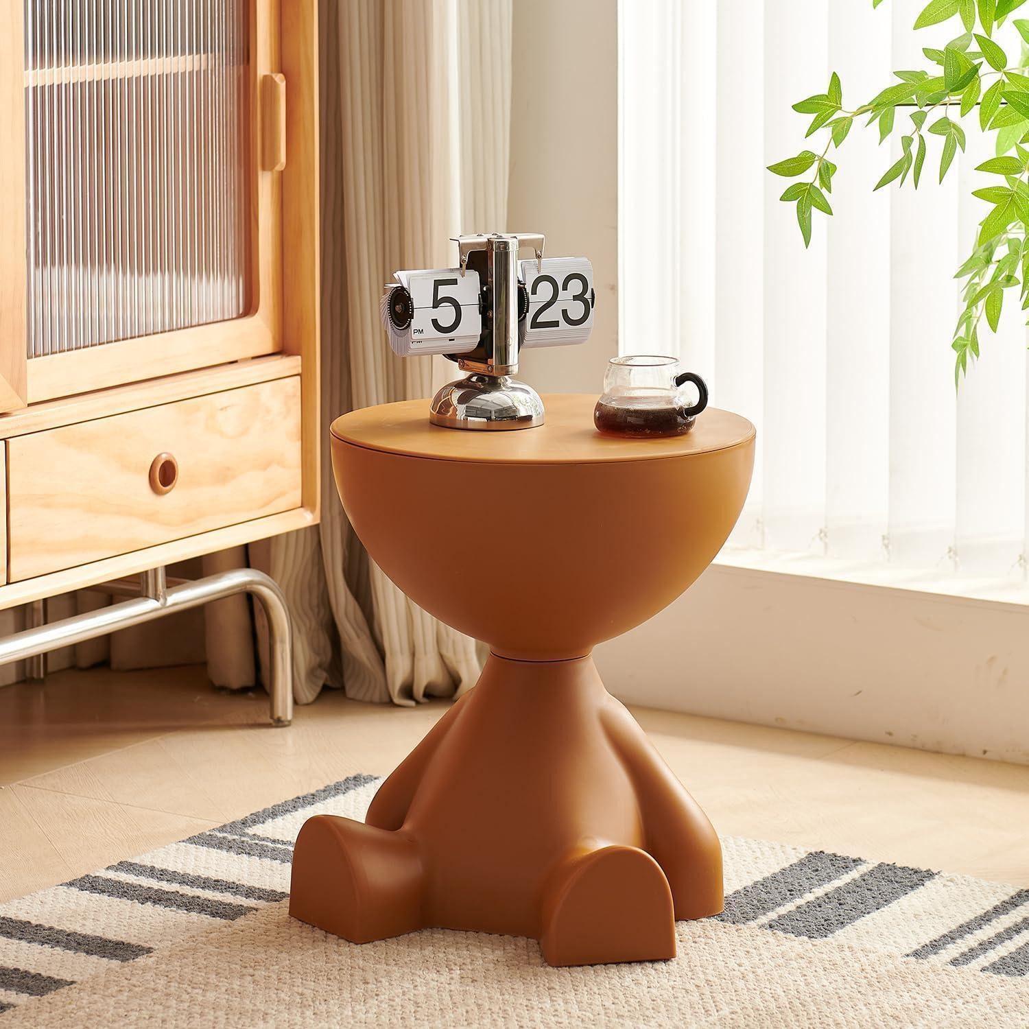 LuxusKollektion Beistelltisch Beistelltisch rund orange 41cm (1-St)