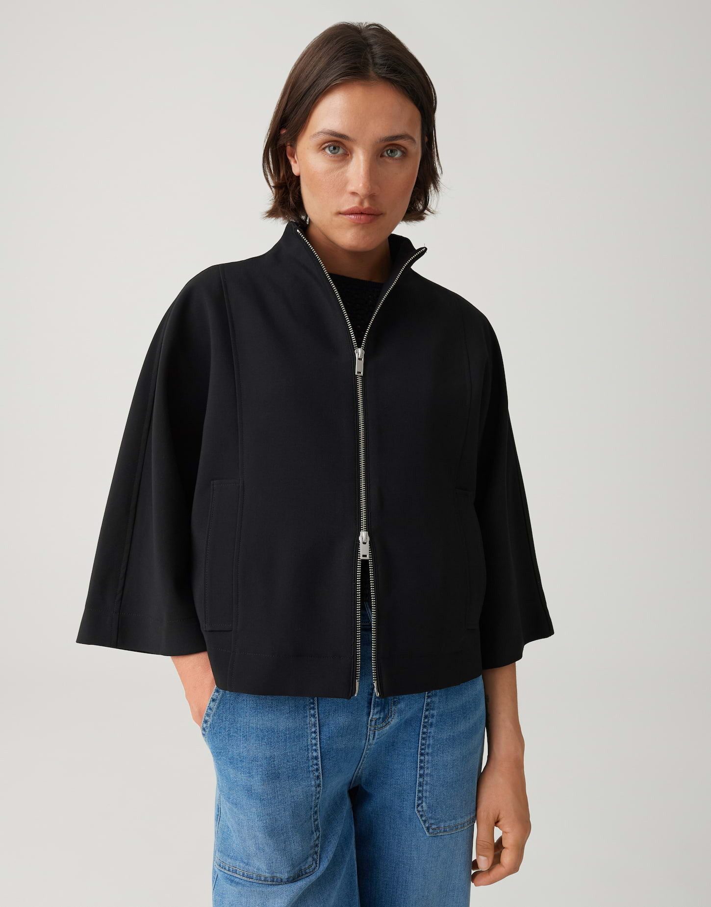OPUS Jackenblazer Jacke mit Stehkragen und Reißverschluss Formstabile Qualität mit modernem Charakter