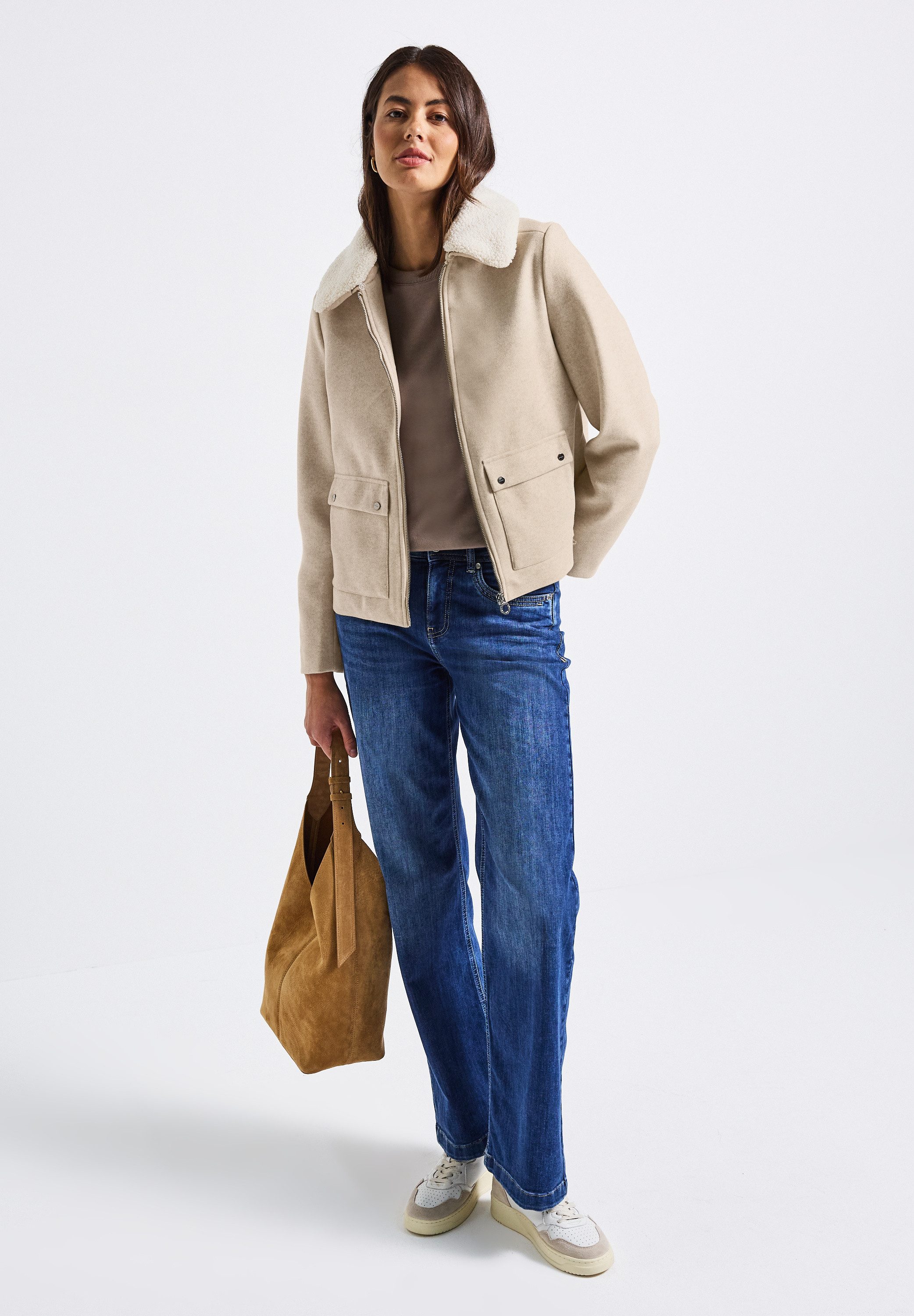 STREET ONE Kurzjacke Abnehmbarer Kragenbesatz