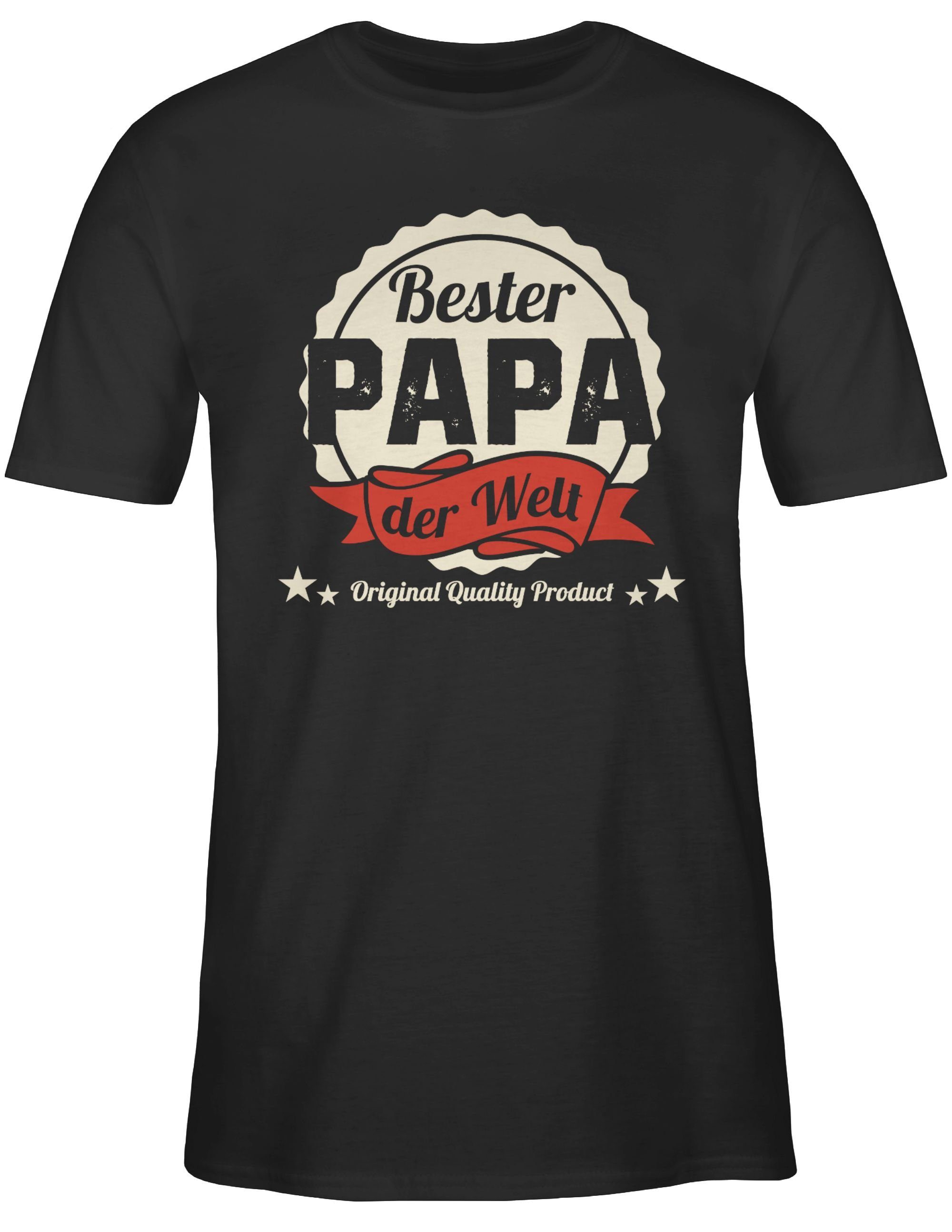 T-Shirt Welt Schwarz Geschenk Papa 02 für Shirtracer der Bester Vatertag Papa