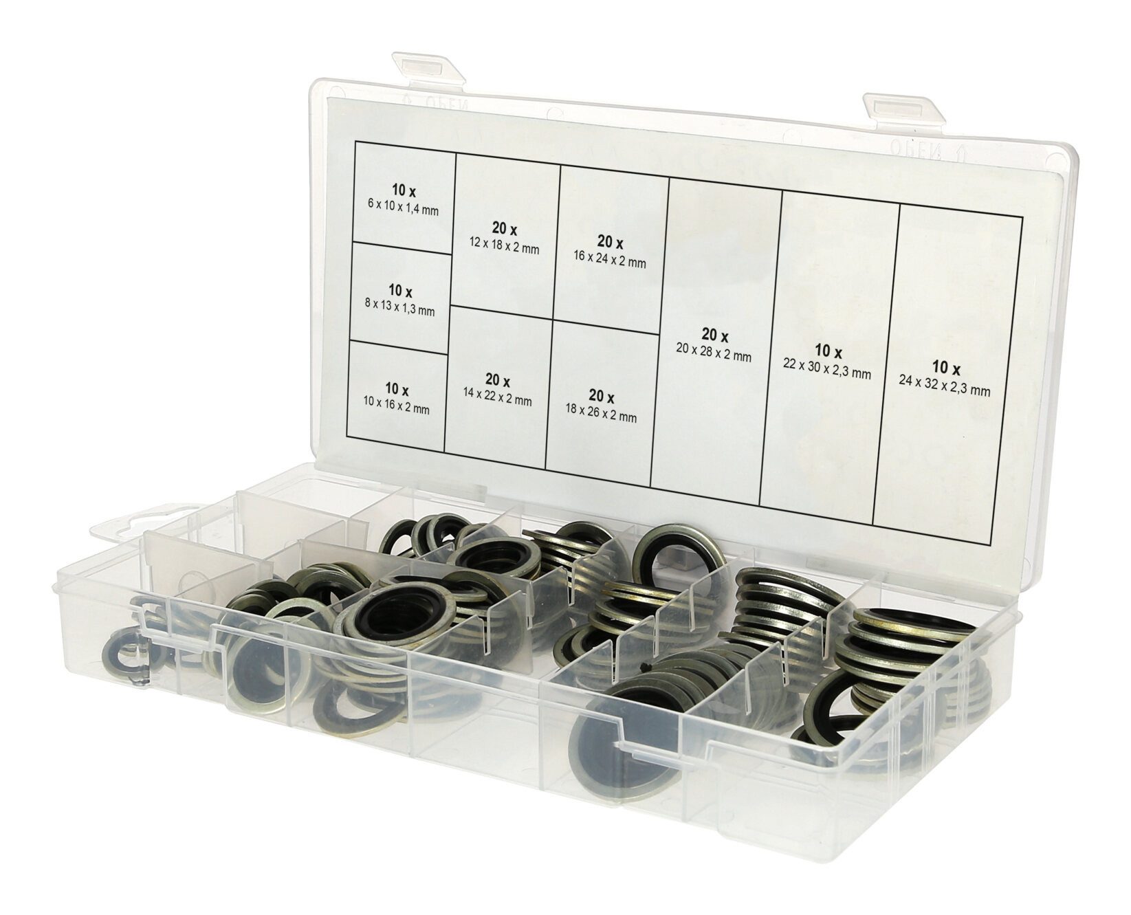 KS Tools Dichtring, 150-St., Sortiment Verbund, Ø 6-24 mm, 150-teilig