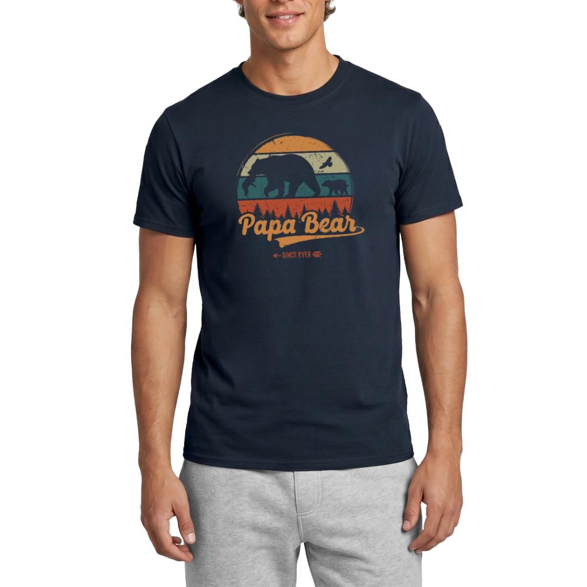 T-Shirt Papa Bear Retro Vintage Vatertagsgeschenk Männer T-Shirt