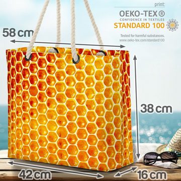 VOID Strandtasche (1-tlg), Honigwaben Beach Bag Honig Bienen Waben Marmelade Süß Essen Kochen Garten Imker