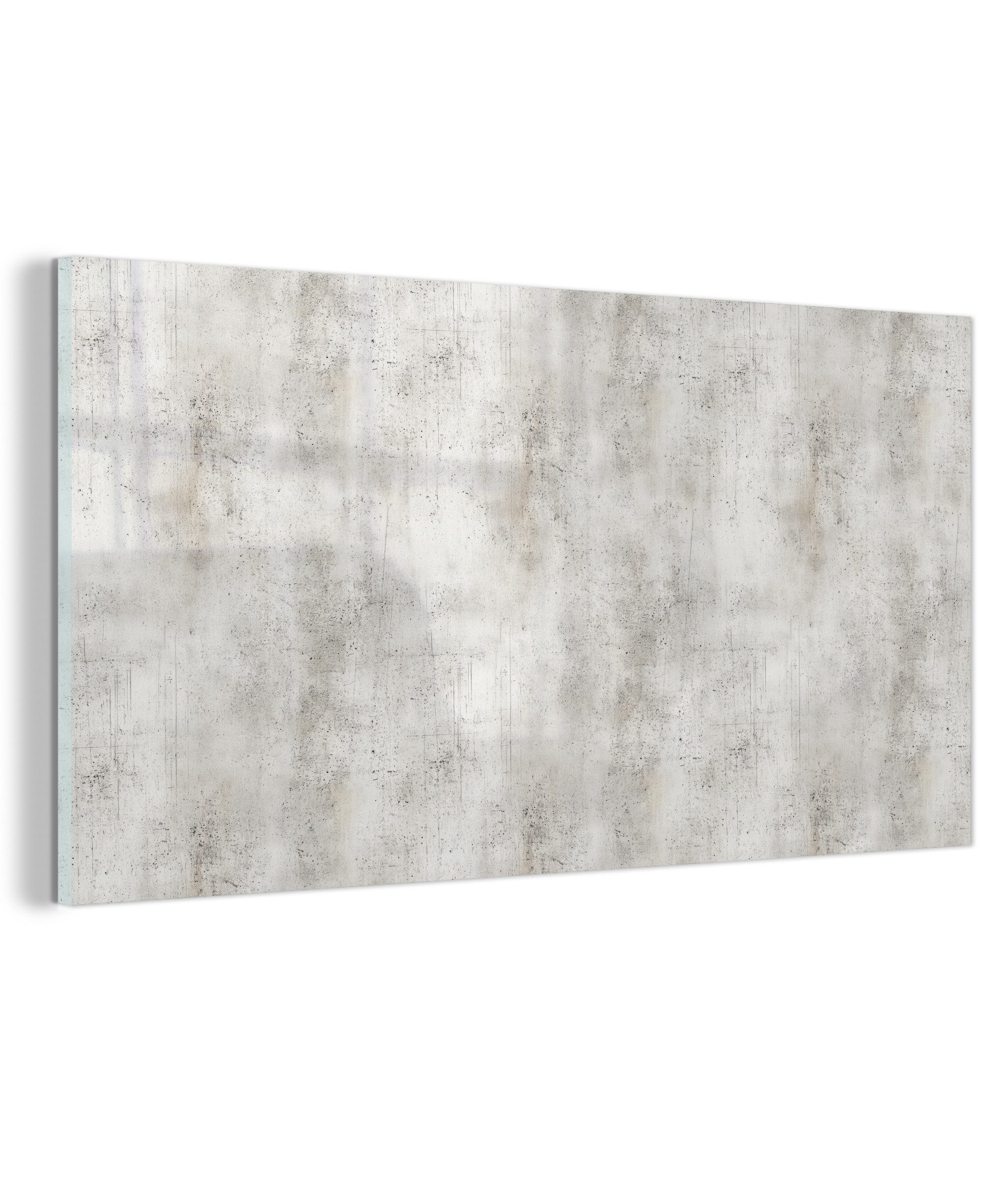 MuchoWow Acrylglasbild Grau - Beton - Verwittert, Inkl. Aufhängung, Dekorative Bild für Küche & Wohnzimmer auf Glas, 40x20 cm