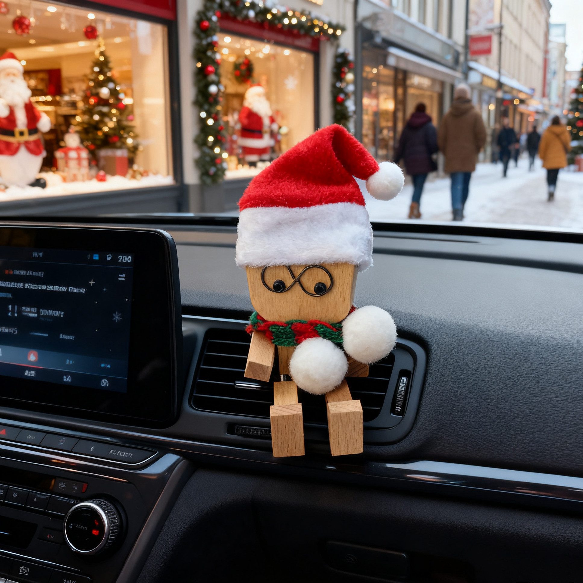 REDOM Dekofigur Auto Deko Holz Wackelfigur lustige Wackelpuppe Armaturenbre günstig online kaufen