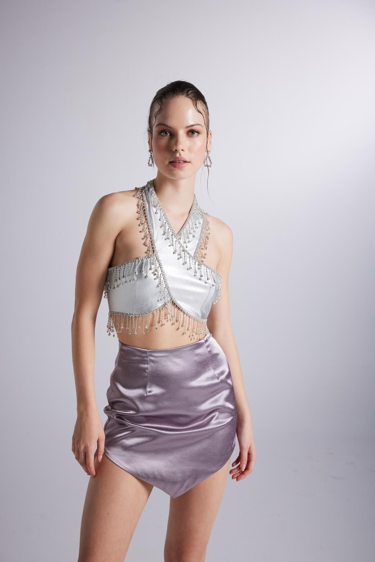 Blusentop Handgemachte Bluse mit Akzenten