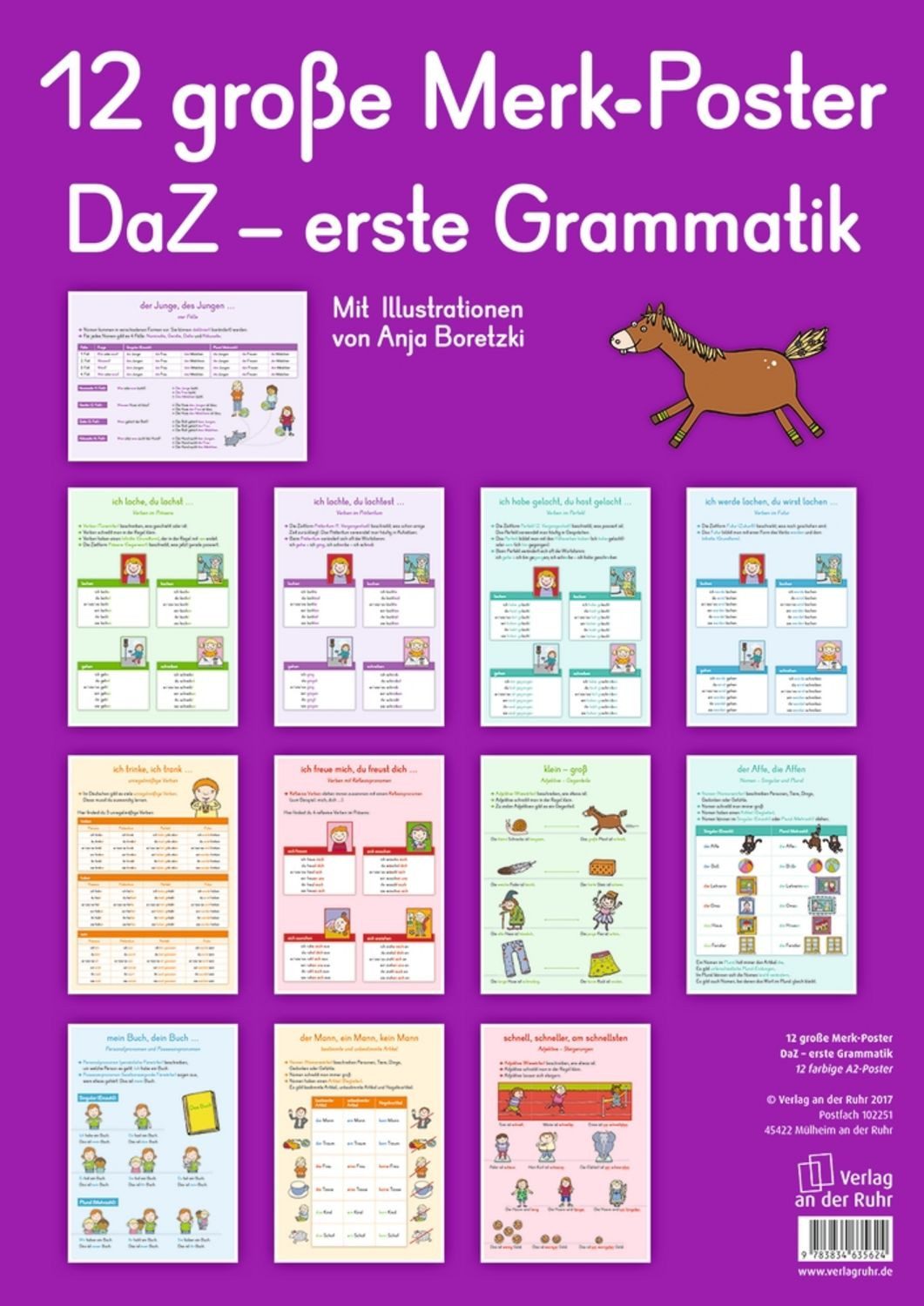 12 große Merk-Poster DaZ – erste Grammatik / Redaktionsteam Verlag an der Ruhr