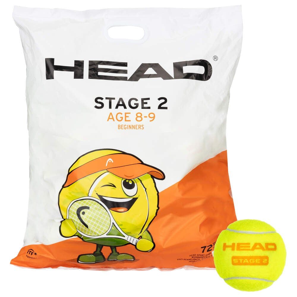 Head Tennisball Methodikbälle Stage 2 TIP (orange Punkt) gelb/orange 72er Polybag