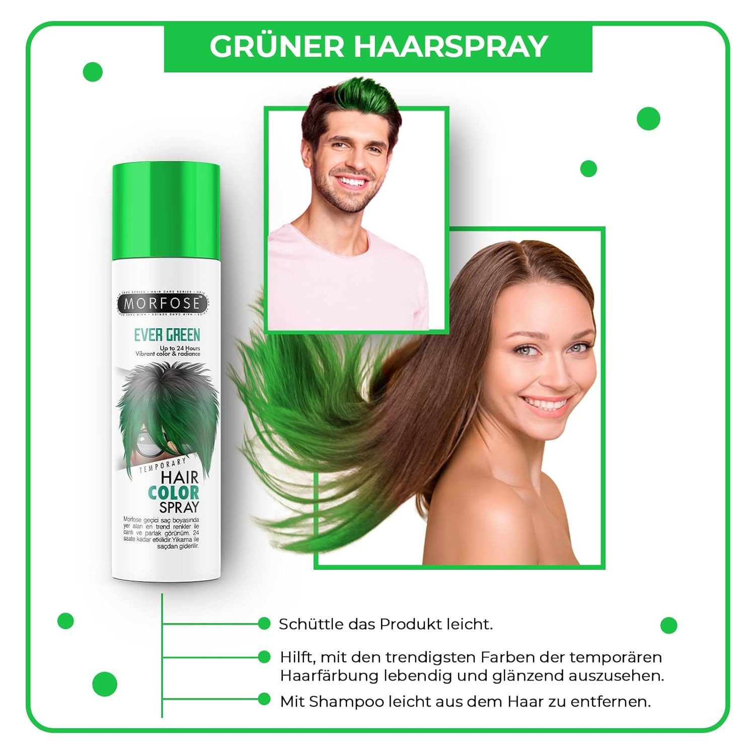 Morfose Haarfarbe Morfose Temporäres Haarfarbspray 150 ml – 9 Farben