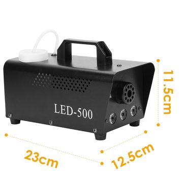 Randaco LED Discolicht Nebelmaschine mit RGB, Rauchmaschine 500W LED, Bodennebelmaschine