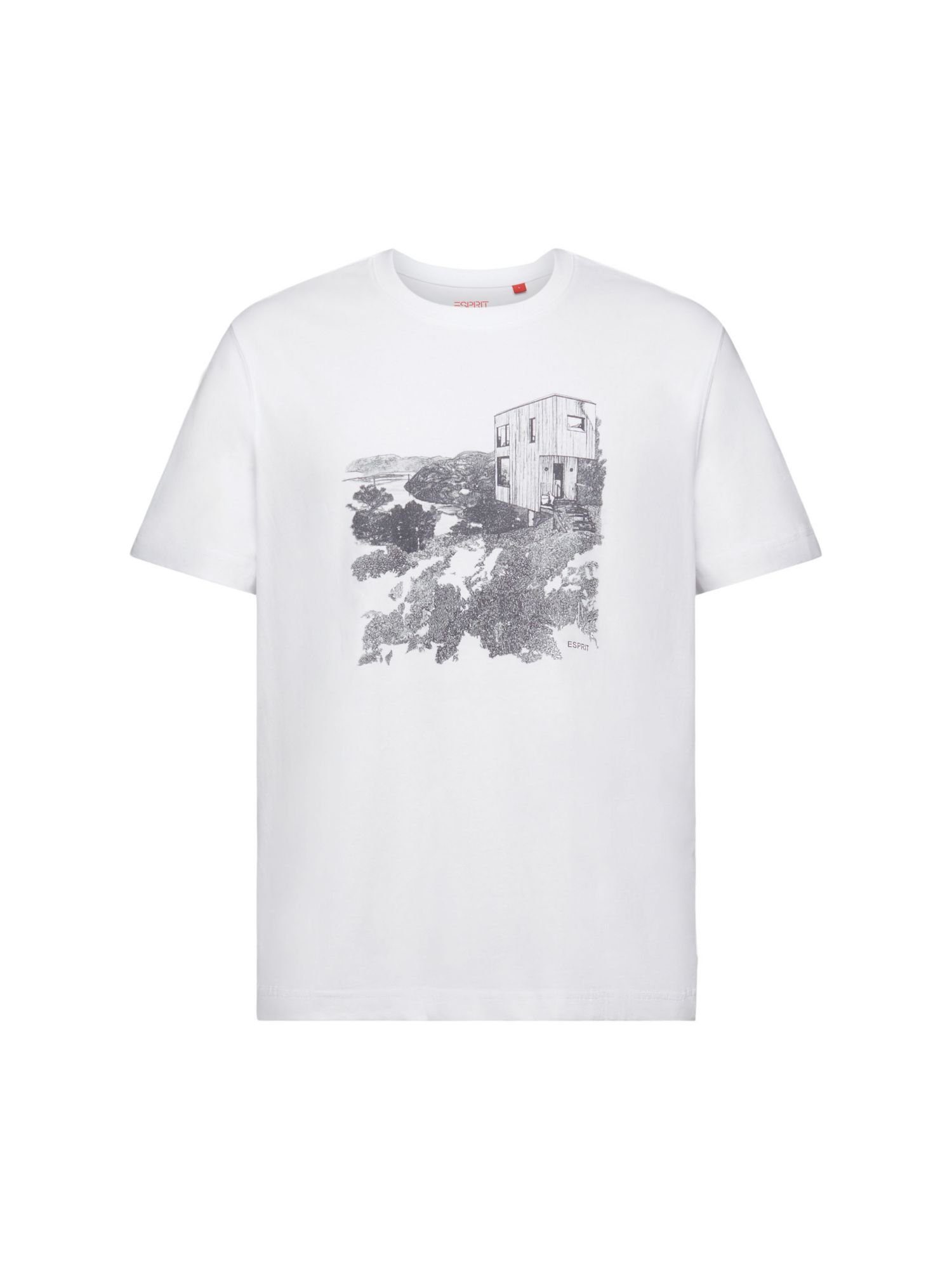 Esprit T-Shirt T-Shirt mit Grafikprint (1-tlg) WHITE