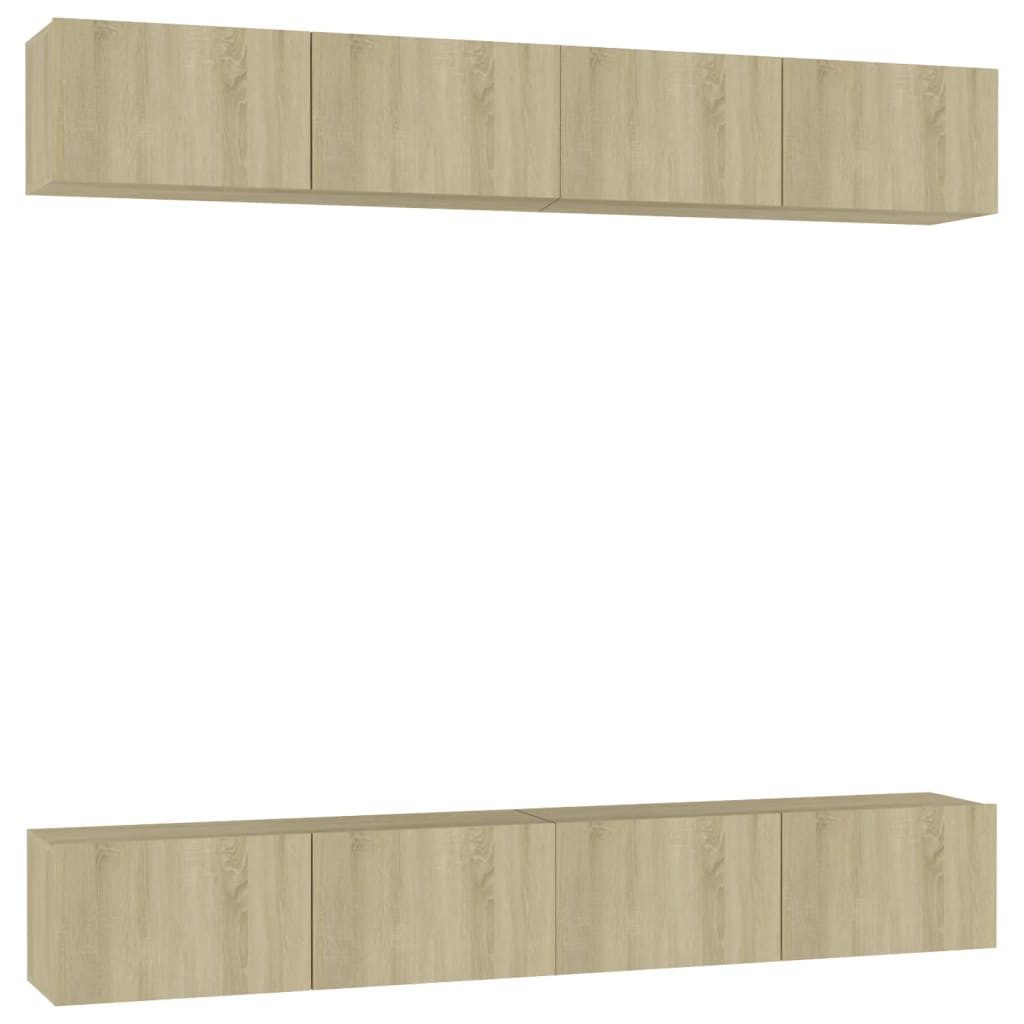 vidaXL TV-Schrank TV-Schränke 4 Stk Sonoma Eiche 100x30x30 cm Spanplatte Lo günstig online kaufen