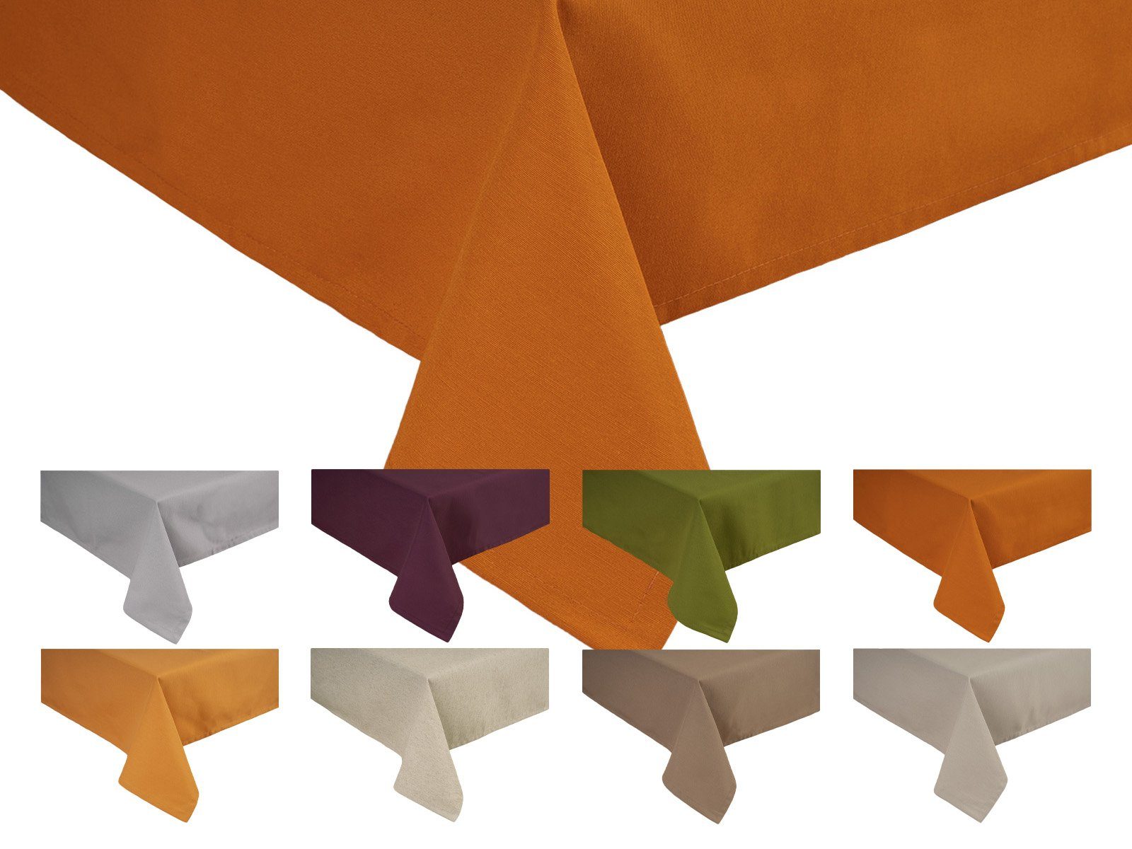 beties Tischdecke Wunschton (1-tlg, 1 Stück), Tischtuch ca. 110x110 cm, unifarben, einfarbig sanddorn-orange