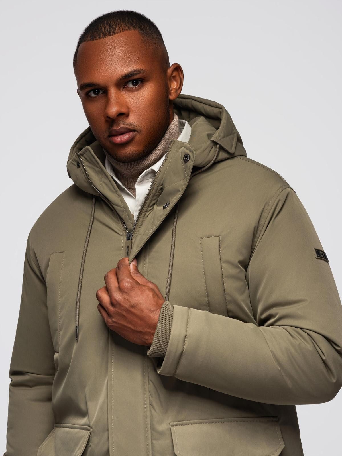 OMBRE Steppmantel Klassischer langer Herrenparka