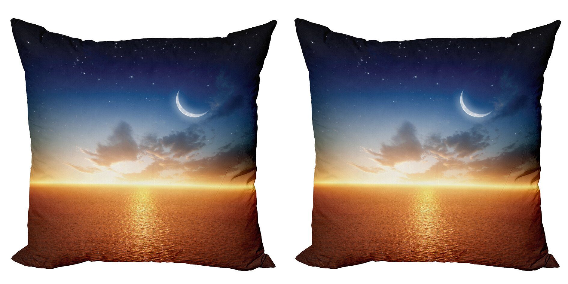 Sunset Modern Doppelseitiger Sky-Mond-Stern Abakuhaus Stück), Landschaft (2 Accent Kissenbezüge Digitaldruck,