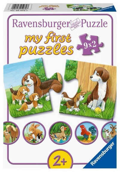 Ravensburger Puzzle Ravensburger Kinderpuzzle - 05072 Tierfamilien auf dem Bauernhof -..., 19 Puzzleteile