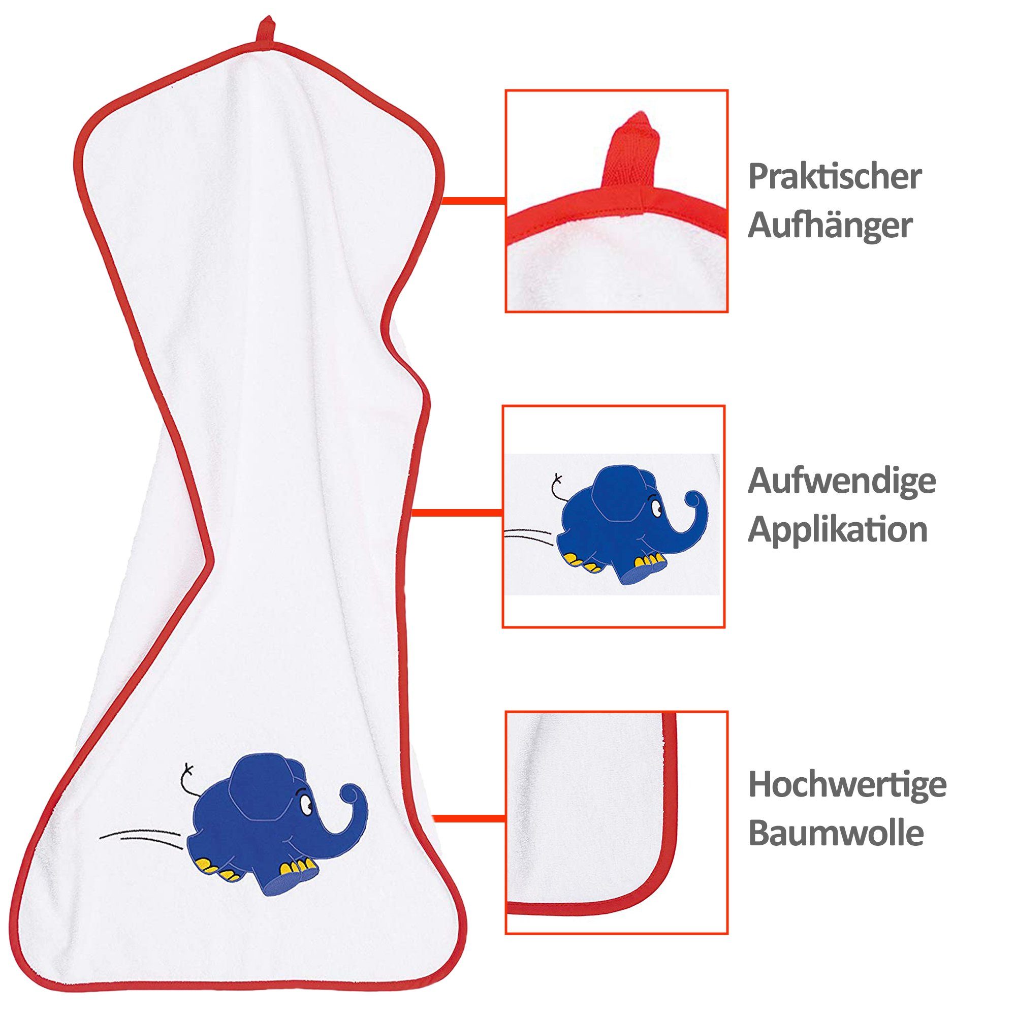 in cm, Frottee Kinder, (1-St), 50x100 Elefant made Smithy blauer Handtuch für Europe