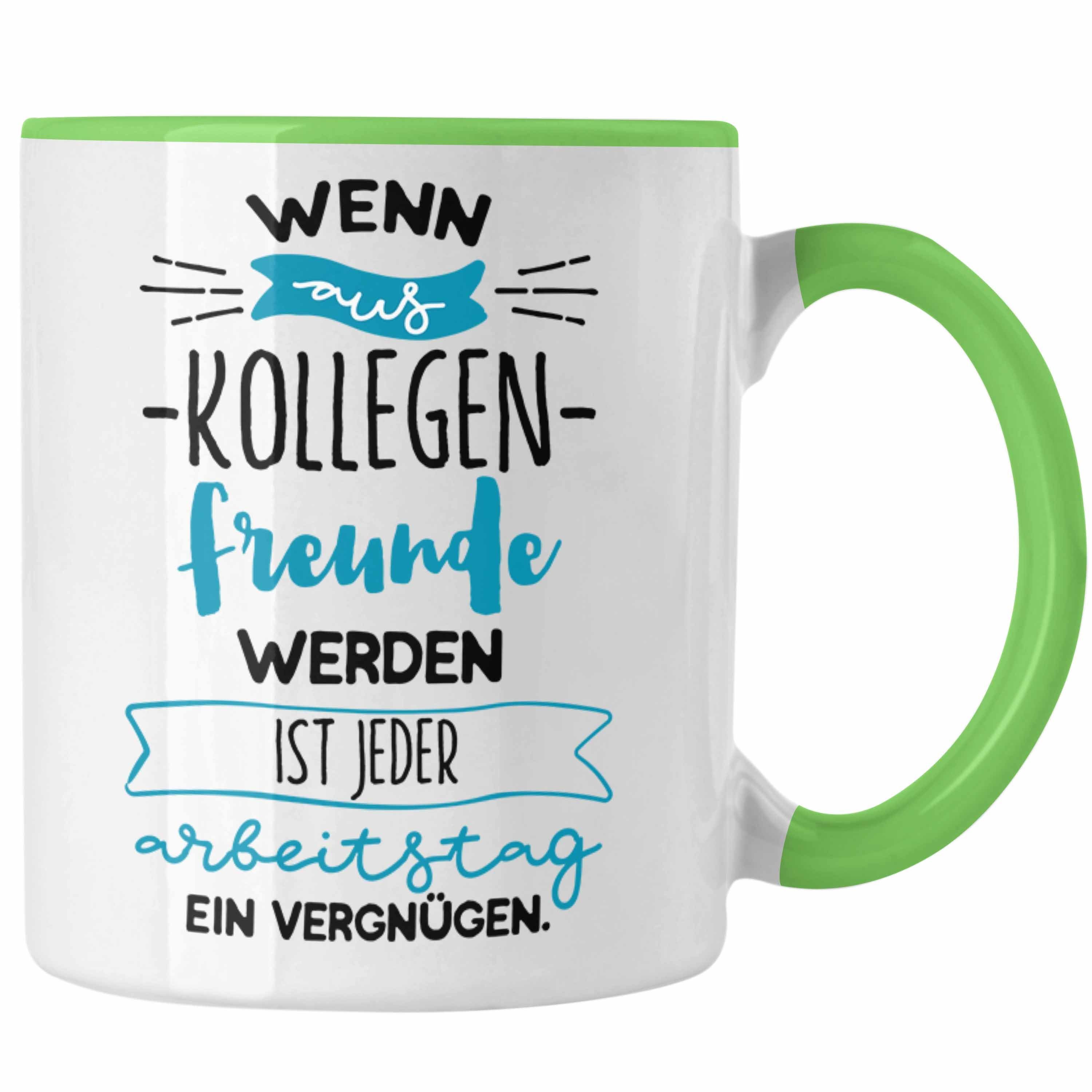 Trendation Tasse Trendation - Bester Kollege Tasse Geschenk Arbeitskollege Abschied Abs Grün | Teetassen