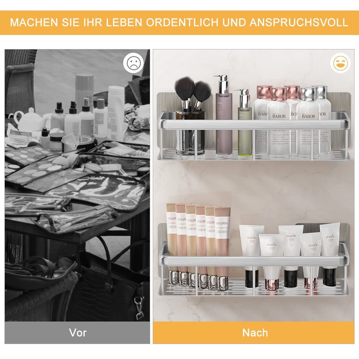 BYSURE Duschablage, 1-tlg., Selbstklebend Duschablage Badezimmerregal günstig online kaufen