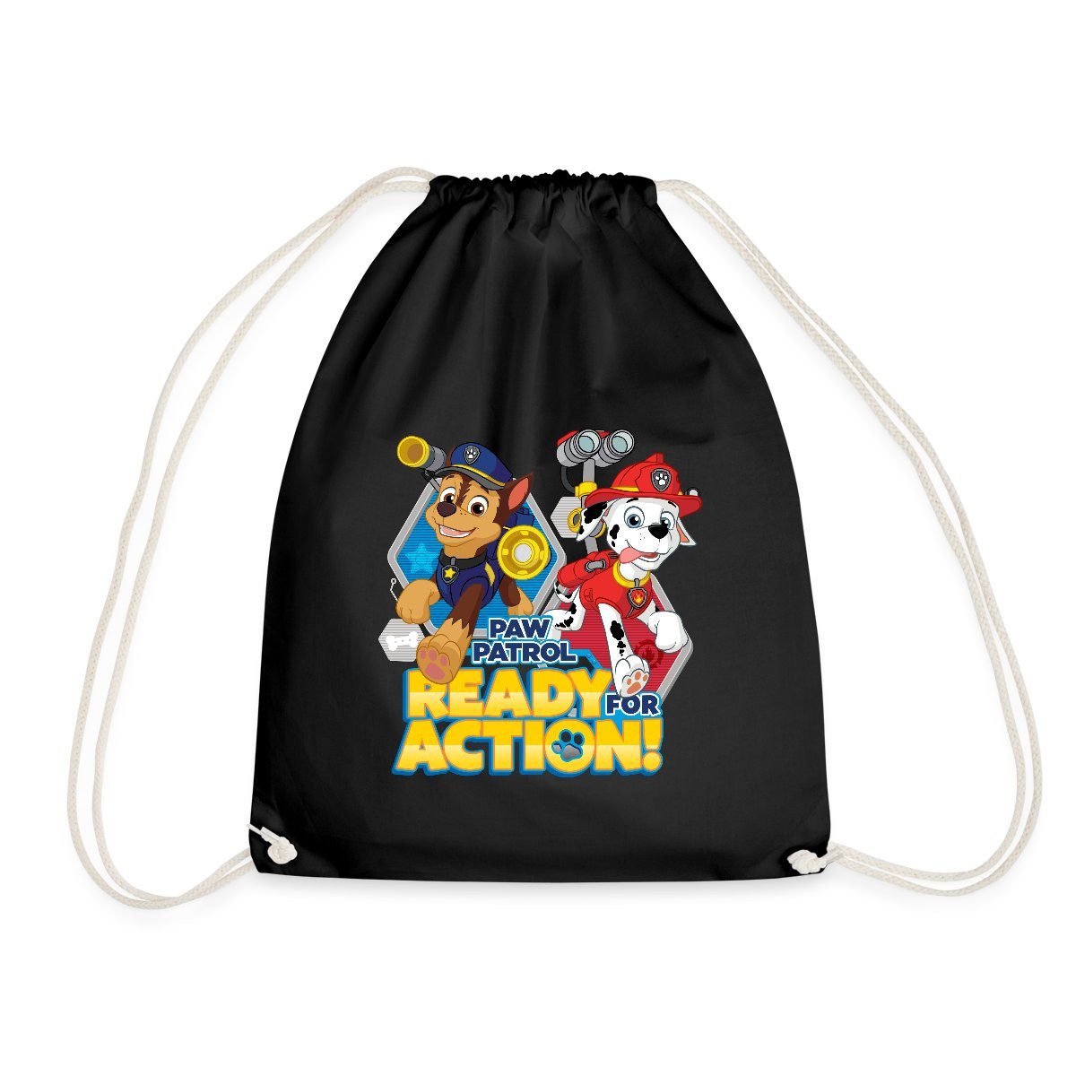 Spreadshirt Turnbeutel Paw Patrol Pawfect Teamwork Chase Marshall Turnbeutel (1-tlg)