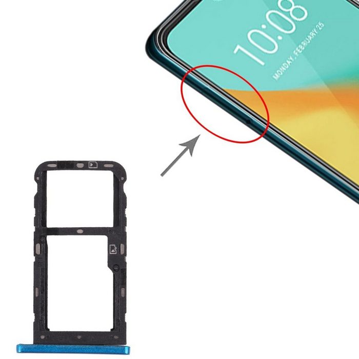 Wigento Dual SIM Karten Halter Adapter Blau für ZTE Blade V10 Vita Ersatzteil Smartphone-Adapter 0 cm