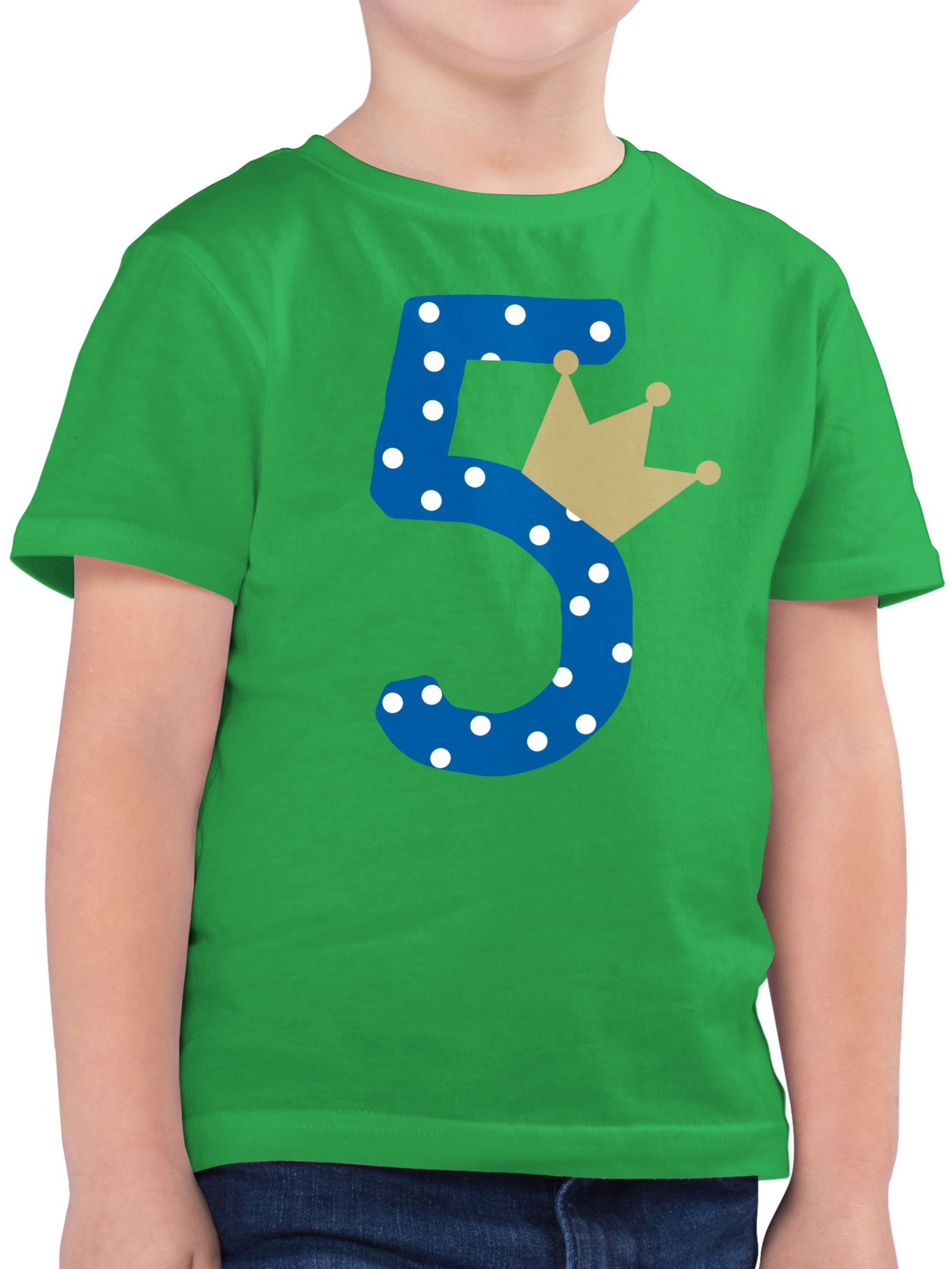 Shirtracer T-Shirt Fünf Krone Junge Fünfter 5. Geburtstag 3 Grün