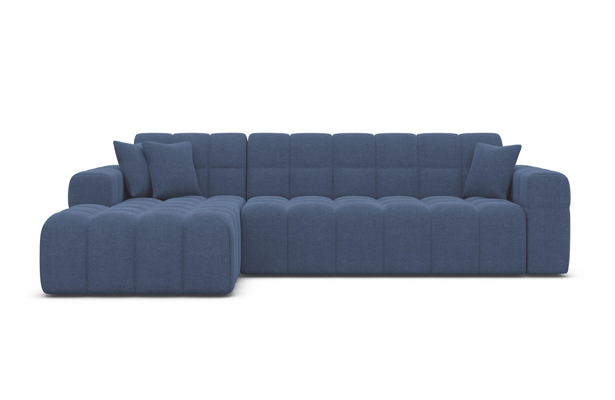 Sofa Dreams Ecksofa Ibiza L Form kurz Stoff, Ottomane - Ausrichtung wählbar 4-Sitzer Samtstoff Webstoff Couch