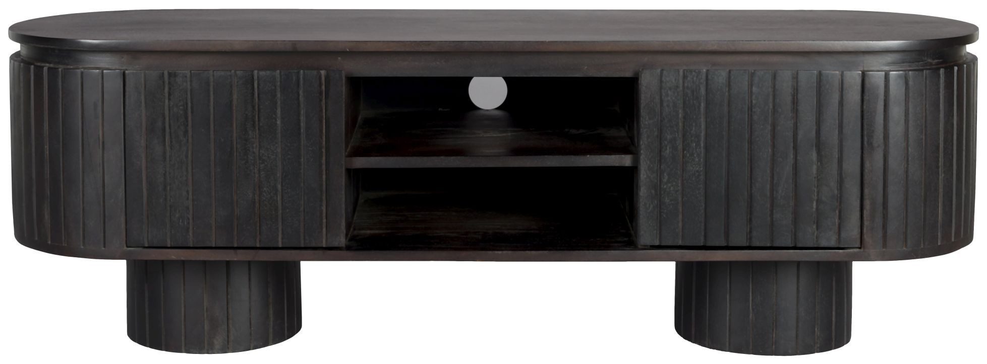 Dutchbone Lowboard Lowboard KENJI aus Mangoholz mit schwarzem Finnish von DutchBone