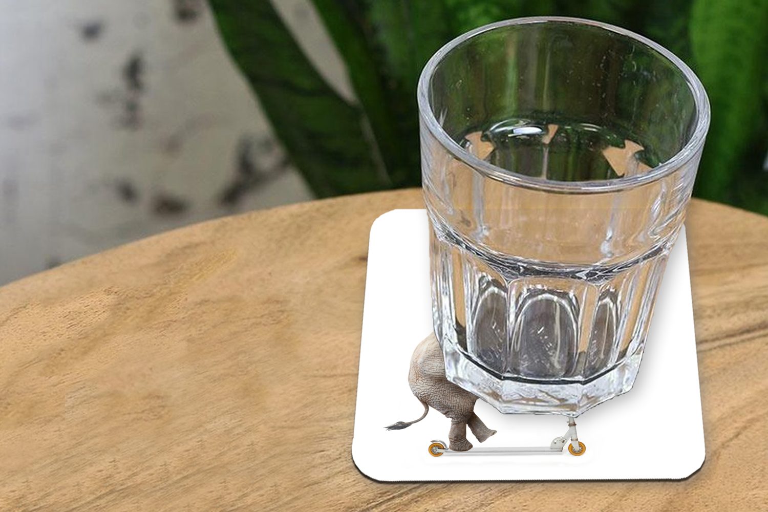 MuchoWow Glasuntersetzer Tasse - Tischuntersetzer, Stufe Elefant für Zubehör Gläser, - Korkuntersetzer, Untersetzer, Glasuntersetzer, Weiß, 6-tlg