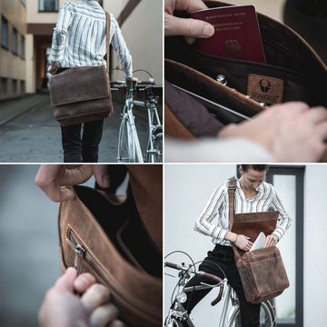 Donbolso Messenger Bag Leder Umhängetasche f. Laptop/Aktentasche Damen/Herren Vintage Braun, Vintage Braun Lbarcelona Vintage Braunleder