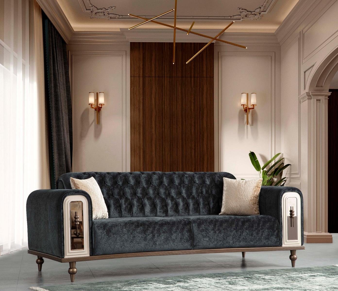 Möbel Sofa JVmoebel Set Garnituren, Polster 4 Stoff Samt Sofagarnitur Teile Couch Sofa