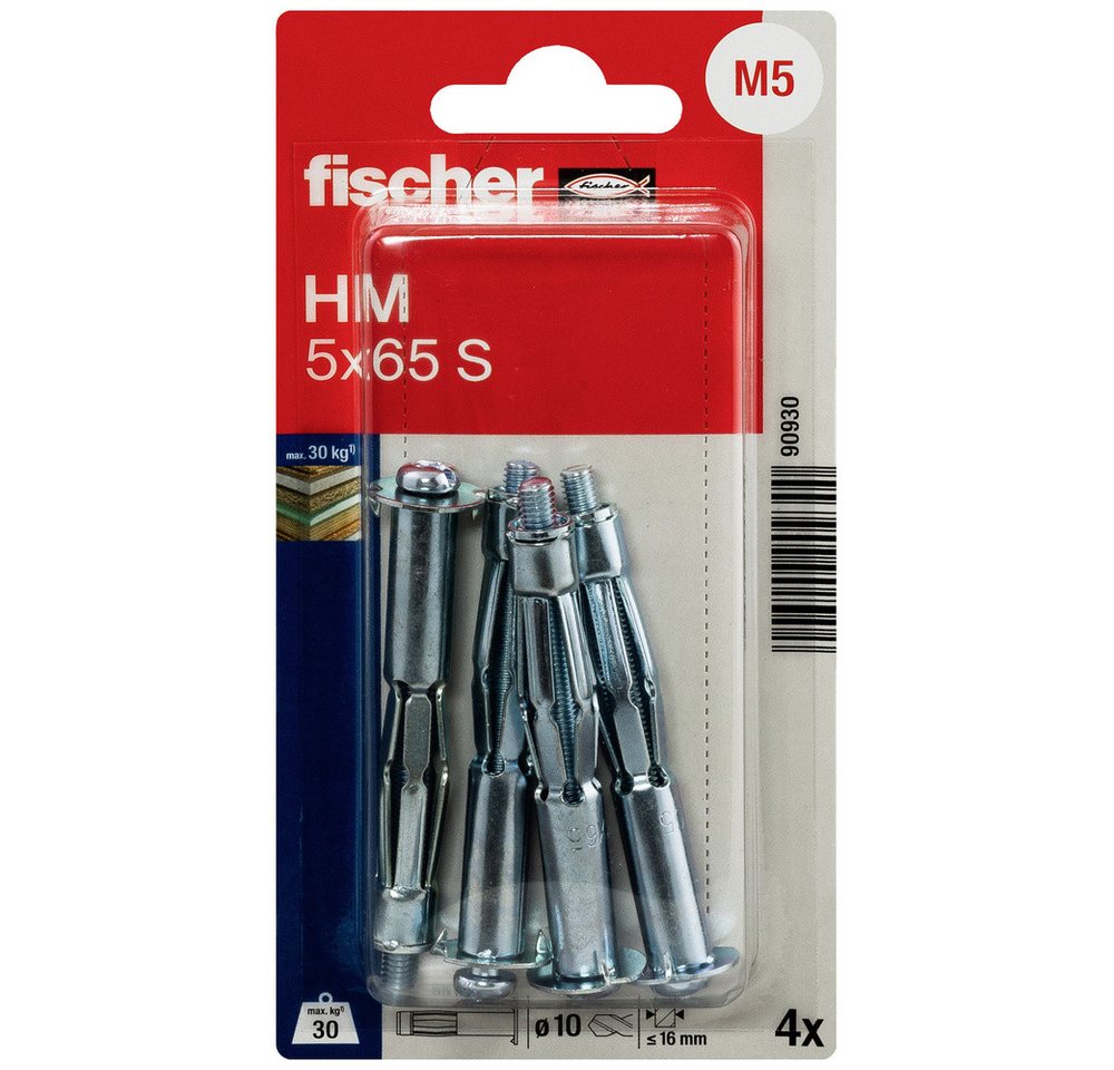 Thumbnail - Fischer Dübel-Set Fischer 090930 HM 5 x 65 S K NV Hohlraumdübel 65 mm 10 mm 1 Set