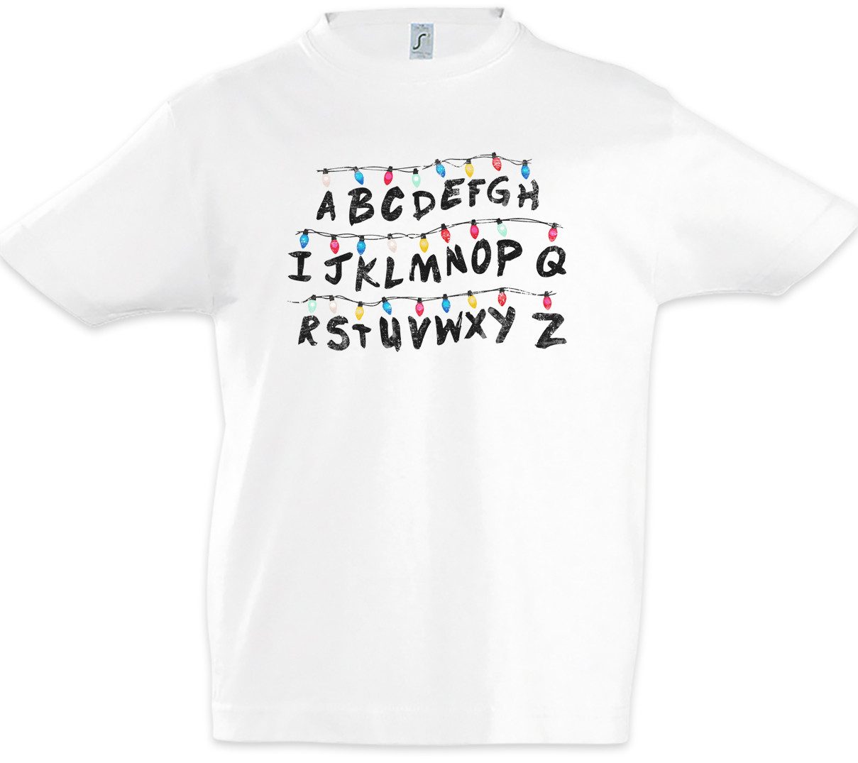 Urban Backwoods Print-Shirt Light Bulb Alert Kinder T-Shirt Stranger Lights Alphabet Lichter (1-tlg) Lichterkette Upside Ghost Things