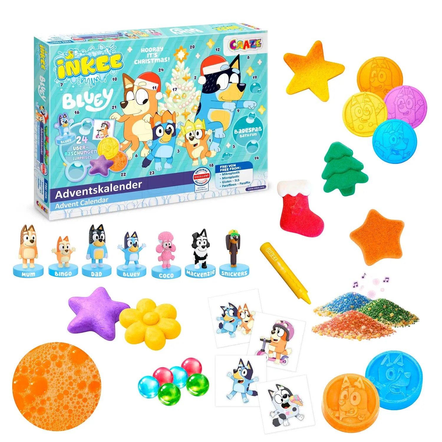 CRAZE Adventskalender CRAZE - Adventskalender INKEE Bluey (24-tlg)